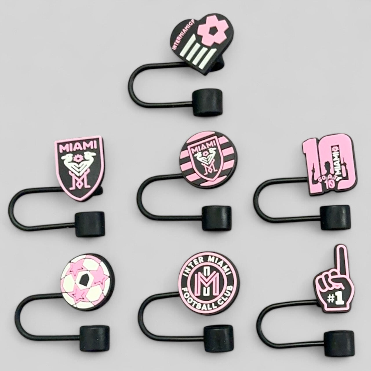 Messi Soccer Football Straw Toppers Miami Straw toppers