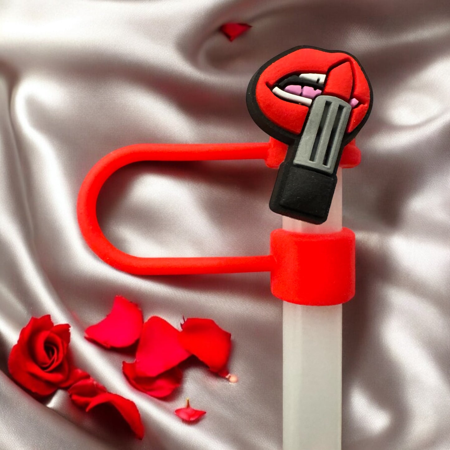 Red Themed Tinsel Red Delicious Stanley Straw Toppers