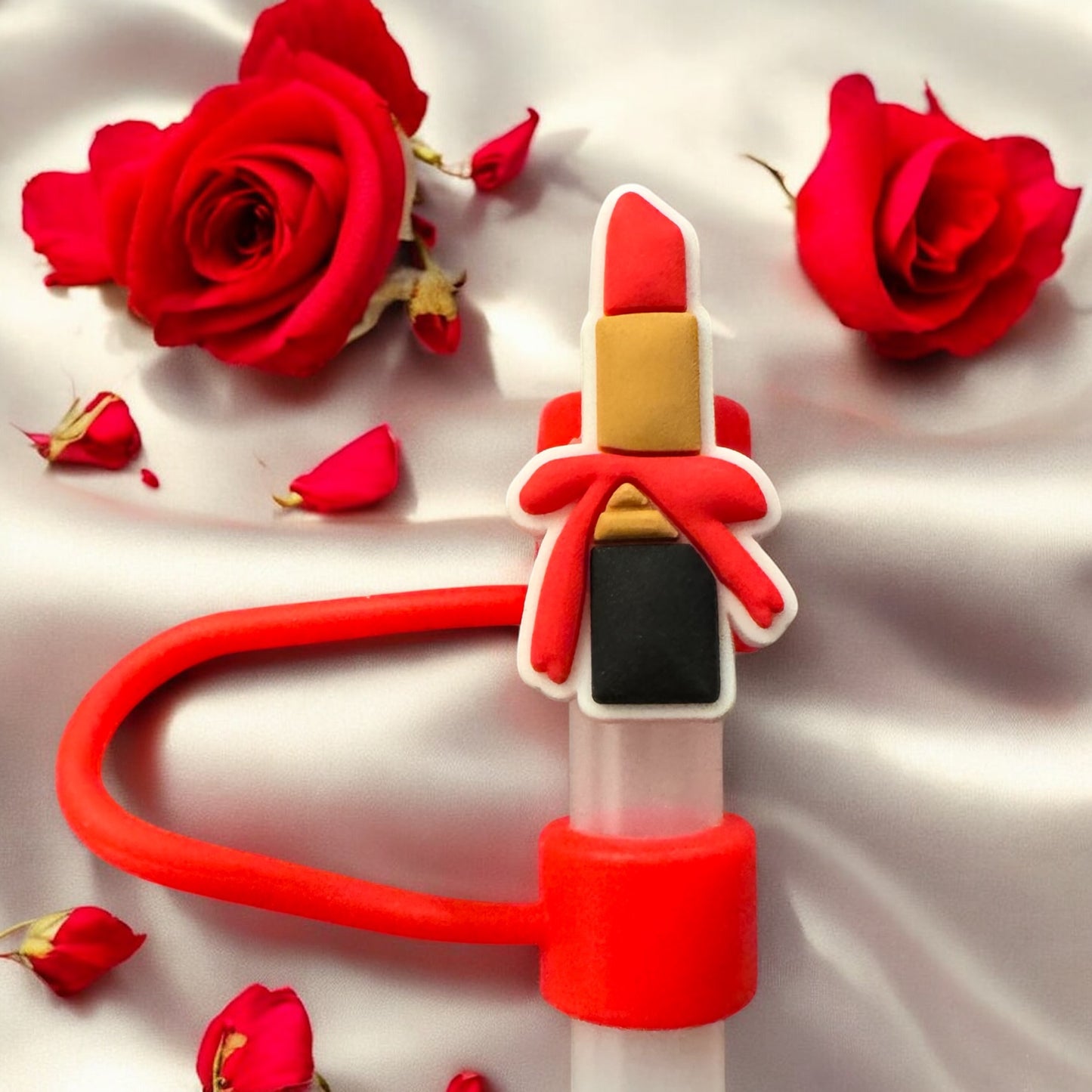 Red Themed Tinsel Red Delicious Stanley Straw Toppers