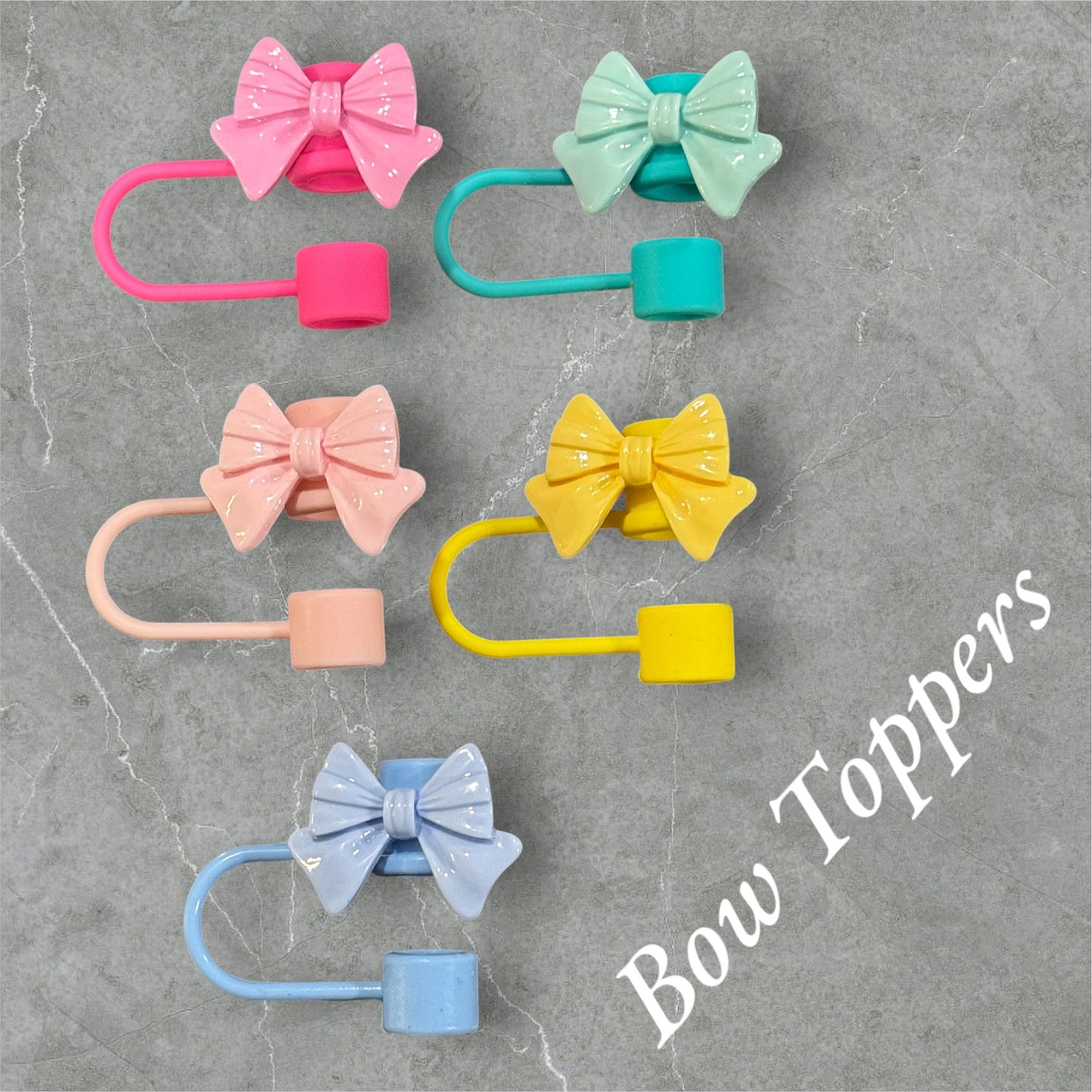 Small Bow Straw Toppers